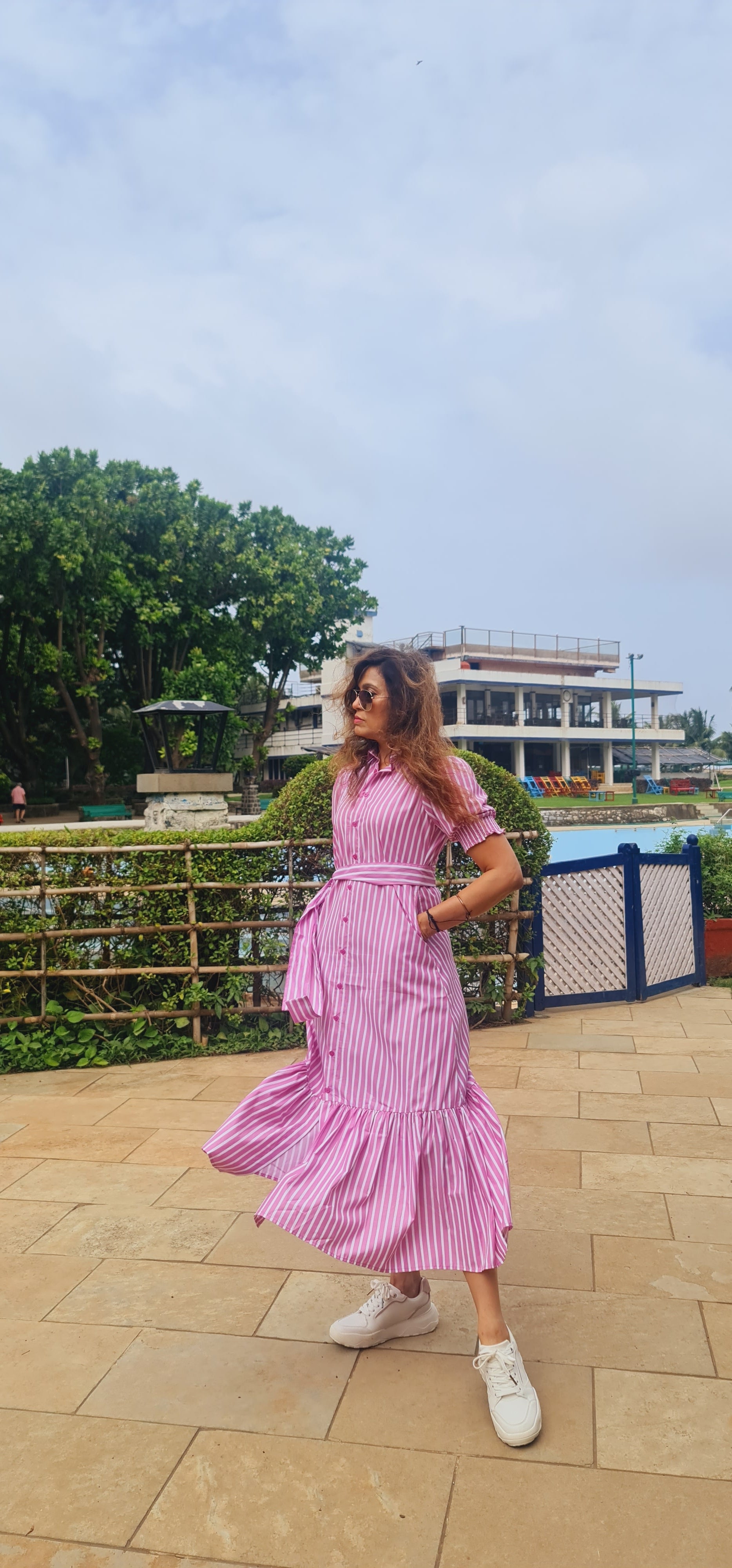 Hot Pink Stripes Dress